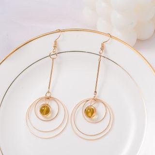 Beaded Layered Hoop Drop Earrings As Shown In Figure - One Size
