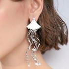 Alloy Swirl Fringed Earring 1 Pair - 925 Silver - Silver - One Size