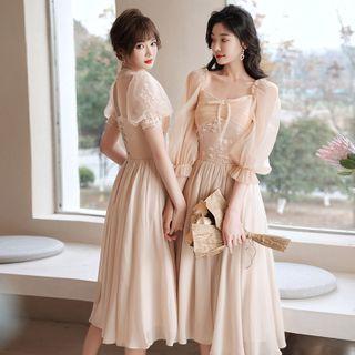 Lace Embroidered Bridesmaid Dress