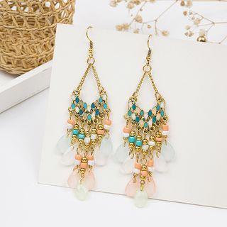 Petal Bead Alloy Fringed Earring