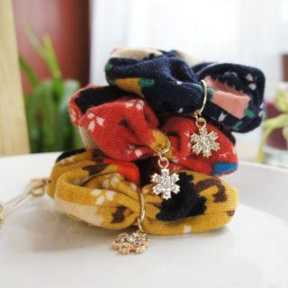 Printed Hair Tie 02 - Red - One Size