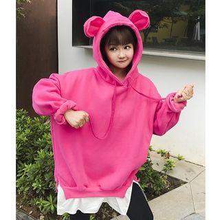 Bear Ear Mock Two-piece Hoodie
