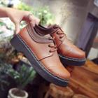 Faux-leather Contrast-trim Oxford Shoes