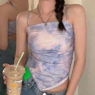 Ribbon Tie-dyed Crop Camisole Top