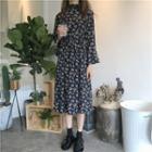 Floral Long-sleeve Loose-fit Dress