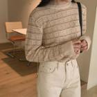 Crewneck Stripe Tweed Sweater