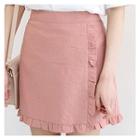Frill-trim Linen Mini Skirt
