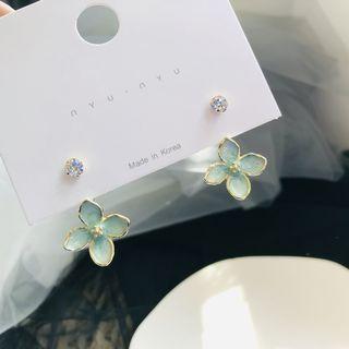 Glaze Flower Earring 1 Pair - As Shown In Figure - One Size