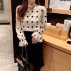 Puff Sleeve Dotted Blouse