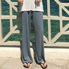 Plain Long-sleeve Loose-fit T-shirt / Loose-fit Pants