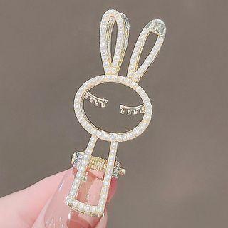 Rabbit Rhinestone / Faux Pearl Alloy Hair Clip