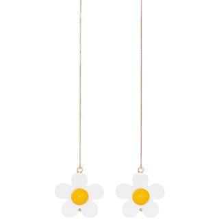 Flower Acrylic Dangle Earring 1 Pair - Flower - White - One Size
