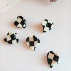 Heart Checker Acrylic Hair Clamp Check - Black & White - One Size