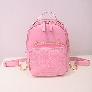 Cat Ear Faux Leather Backpack