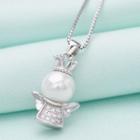 Rhinestone Pendant With Real Pearl