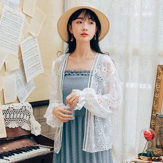 Perforated Long-sleeve Chiffon Light Jacket