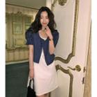 Puff-sleeve Jacquard Jacket
