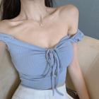 Tie-back V-neck Cropped Top