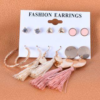 Set Of 6 Pairs: Earring 1 Pair - Gold - One Size