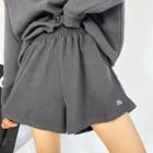 Lettering High Waist Wide-leg Shorts