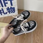 Zebra Print Platform Lace-up Sneakers