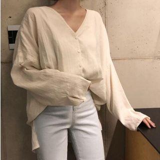 Dip-back Shirt Milky White - One Size