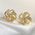 Windmill Rhinestone Alloy Earring 1 Pair - Gold - One Size