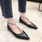 Zip Detail Pointed Flats