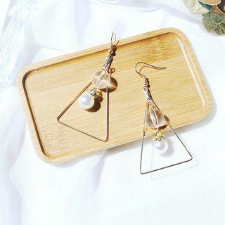 Pearl Triangle Statement Earring