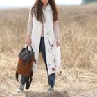 Floral Print Padded Long Vest