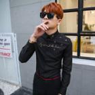 Butterfly Embroidered Long-sleeve Shirt
