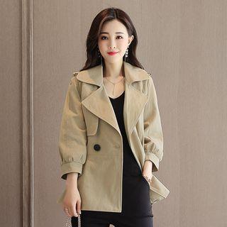 3/4-sleeve Tie-waist Trench Jacket