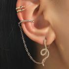 Snake Rhinestone Chained Alloy Earring