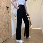 Slitted Straight-fit Pants