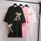 Short-sleeve Bow T-shirt Dress