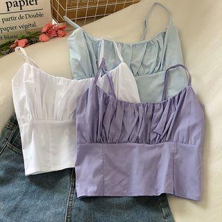 Plain Frilled Crop Camisole Top