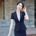 Short-sleeve Blazer / Mini Pencil Skirt / Dress Pants
