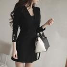 Mock Two-piece Mini Blazer Dress
