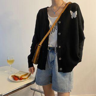 Butterfly Printed Knit Cardigan