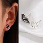 Angel & Devil Wing Asymmetrical Earring 1 Pair - Black & White - One Size