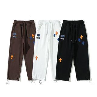Embroidered Straight Cut Sweatpants