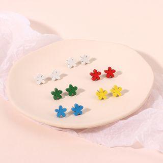 Wooden Flower Earring 1 Pair - Set Of 6 - As Shown In Figure - One Size