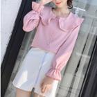 Peter Pan Long-sleeve Chiffon Shirt