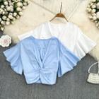 Ruffle Knot Crop Blouse