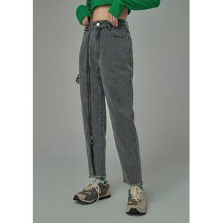 [no One Else] Reversible-zip Trim Jeans