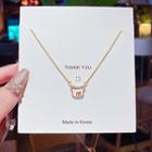 Bear Pendant Necklace X077 - 1 Pc - Gold - One Size