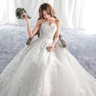 Strapless Lace Wedding Ball Gown