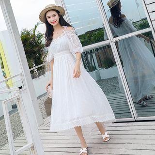 Lace Trim Off-shoulder Dress