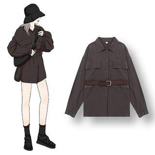 Applique Pocket Detail Button Jacket