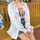 Long-sleeve Checked Boxy-fit Shirt